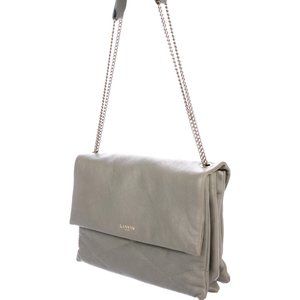 LANVIN Medium Sugar Leather Bag - Sage Green Gray,
